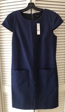 THEORY Corta Ivona Cap Sleeve Dress Navy Blue Size 10  Sheath Dress  New