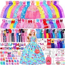 342 Pcs Doll Clothes  Accessories Set with Doll Dresses Shoes Playset for Girls