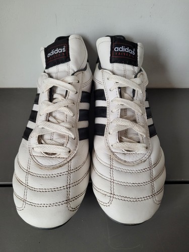 Chaussures de football homme Adidas Kaiser 5 clous à vis en cuir blanc UK 8 - Photo 4/20