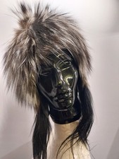 Damen SILBERFUCHS MÜTZE Pelzmütze Fellmütze außergewöhnlich vintage S M L XL