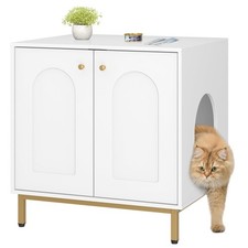 Cat Litter Box Enclosure, Litter Box Furniture Cabinet, Wooden Indoor Cat Hou...
