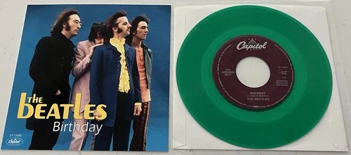The Beatles~Birthday/Taxman/Green Vinyl 45-Mint Vinyl/Mint PictureSleeve/MLabels