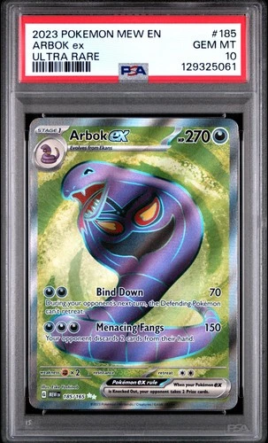 2023 POKEMON MEW EN-151 ULTRA RARE #185 ARBOK EX PSA 10