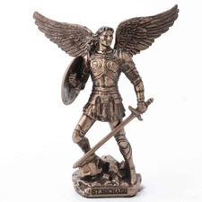 Bronze Michael Archangel Figurine Expertly Cast Resin Statue with Felt Bottom