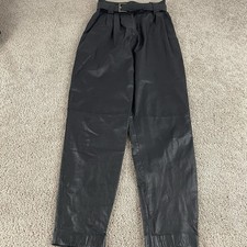 Vintage Wilson  s Leather Pants Women  s 4 26x29.5 Black Moto Goth Grunge Retro R1