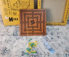 Vtg Drueke & Sons Wood Brain Teaser Logic Puzzles Game Mill Hill