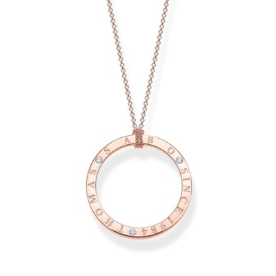 Genuine THOMAS SABO Rose Gold Sparkling Circles TS 1984 Necklace