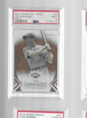 PSA 9 2012 TOPPS TRIPLE THREADS SEPIA #30 JOE DiMAGGIO #