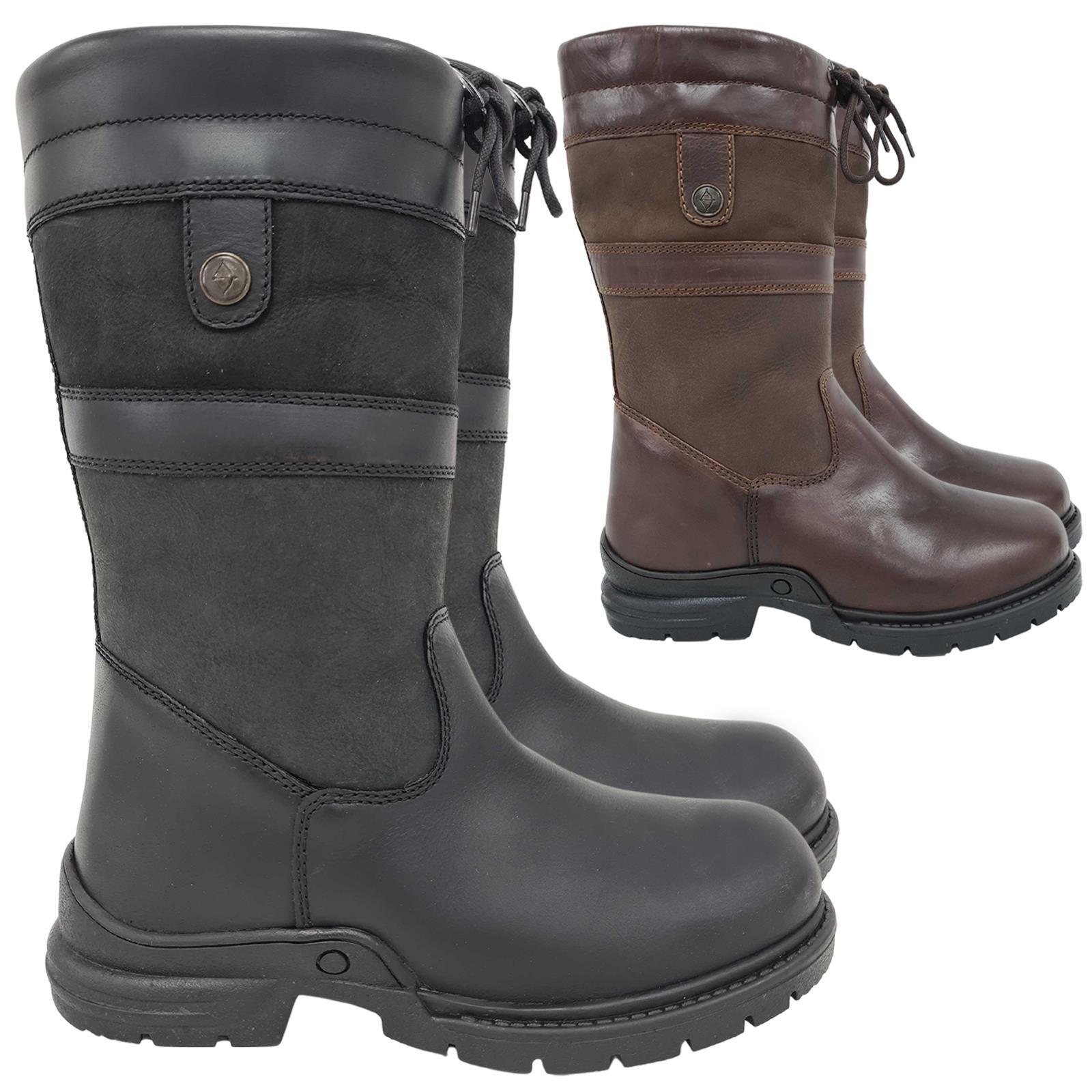 Womens Short Country Boots Leather Pull 