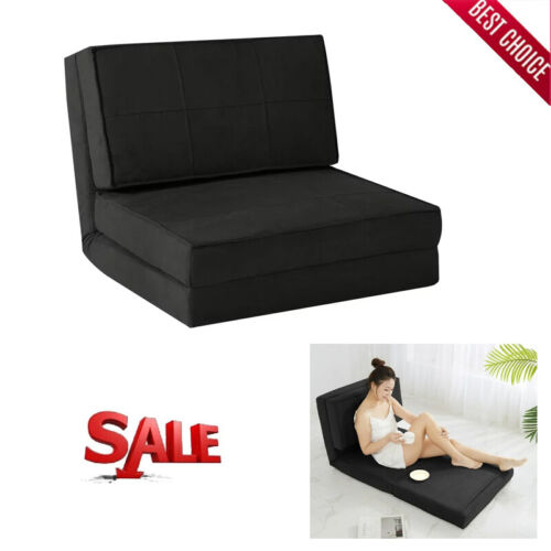 Ultra Soft Suede 3 Position Convertible Flip Lounge Chair Living Room Sleeping