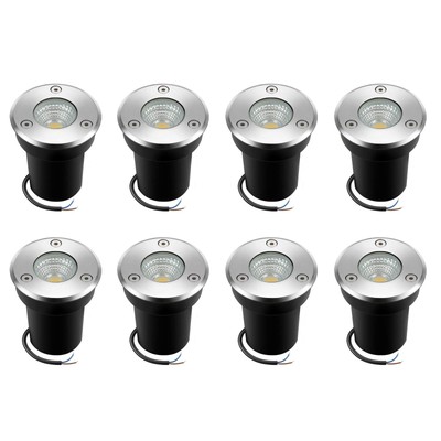 8Pack Landscape Lights LED Well Lights 6W 12V-24V Ground Lights IP67 Waterpro...