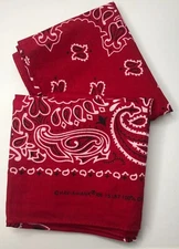 VTG Hav-A-Hank Red Paisley Bandana Handkerchief  RN 15187 lot of 2