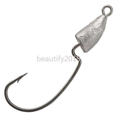 bullet type weighted hook thkfish Jig Heads Swimbait Hooks Bass Fishing Texas Rig Saltwater Freshwater Offset Hook Weedless 1/0 2/0 3/0 4/0 Sporting Goods The THKFISH Bullet Jig Heads Swimbait Hooks are expertly designed for versatile fishing setups 20PCS Bullet Lead Jig Heads