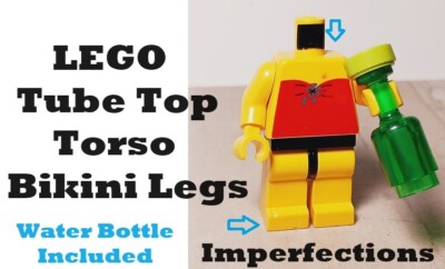 New LEGO Tube top Torso Bikini Bottom LEGS Dinks Dents Misprint Water Bottle