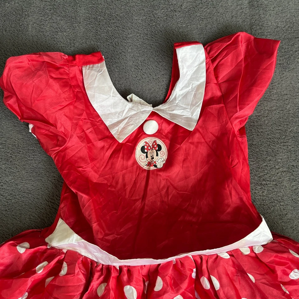 Lindo Vestido Disfraz Minnie Mouse Lunares Rojos Tienda Disney Para Niños Talla 8/10 Foto 3 de 4
