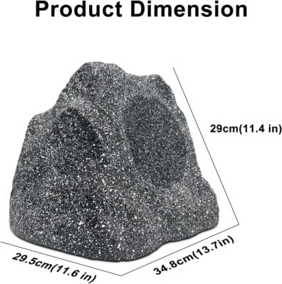 Herdio 8" Outdoor Rock Bluetooth Speakers Waterproof for Pool Patio Garden