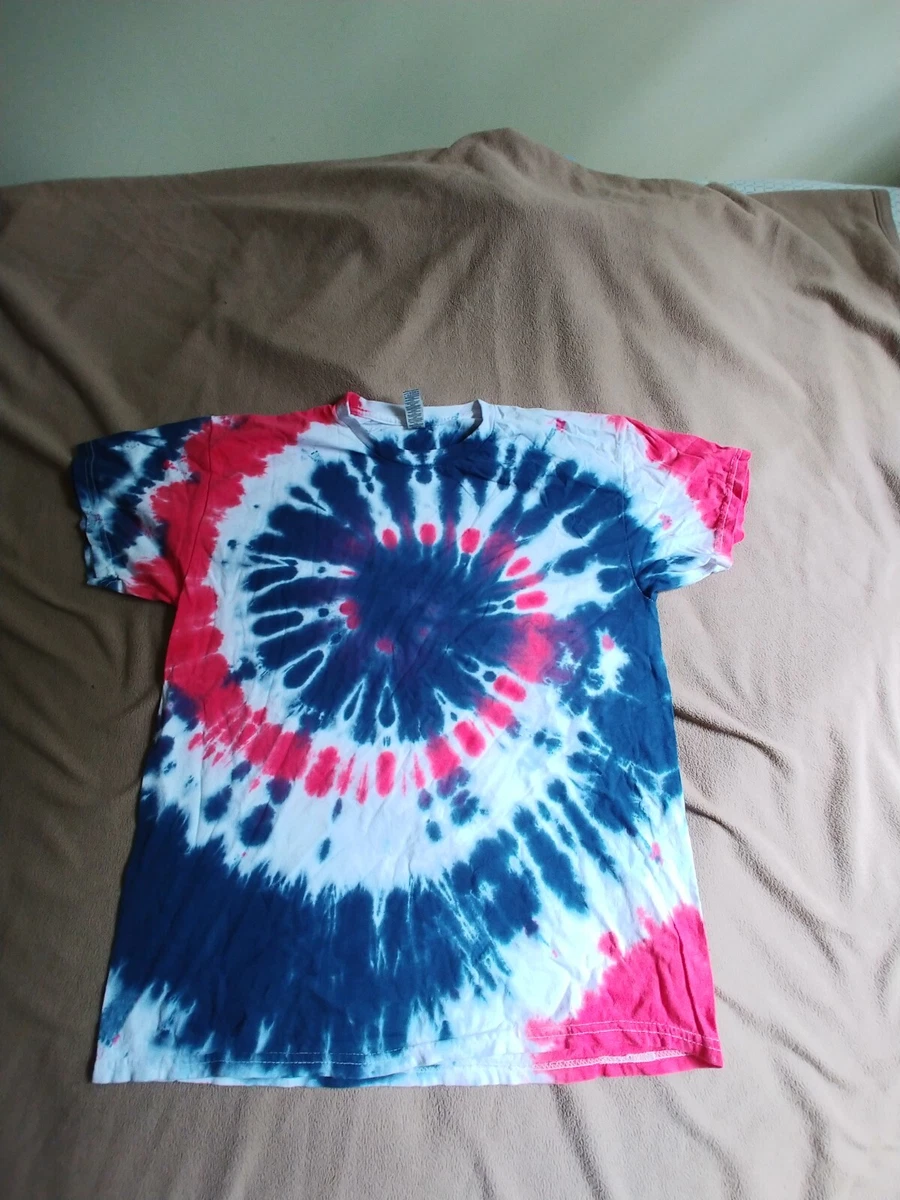 Red and blue sales tie dye shirt