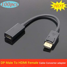 Wholesale 100PCS Display Port DP Male To HDMI Female Cable Converter Adapter New