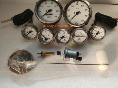 Smiths Kit- Temp+oilt+Oil+Fuel+Volt+ Speedo 0-140MPH+0-80RPM 100MM + 3 SENDER WC