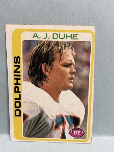 JA3751 1978 Topps FB A.J. Duhe #22 Miami Dolphins Ex-Mt - Picture 2 of 4