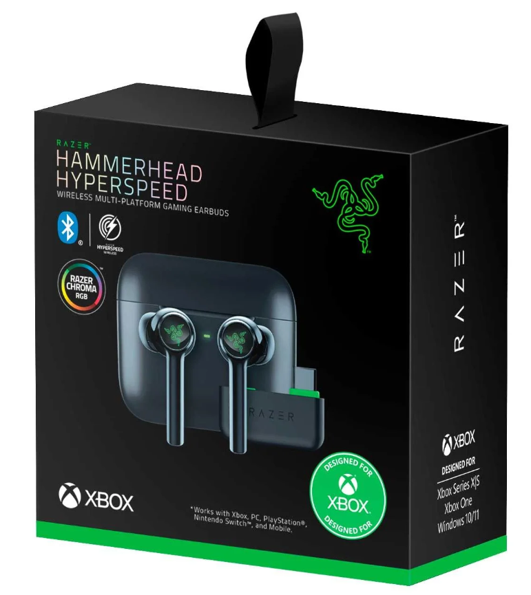 Razer Hammerhead HyperSpeed Wireless Multi-Platform Gaming Earbuds for Xbox