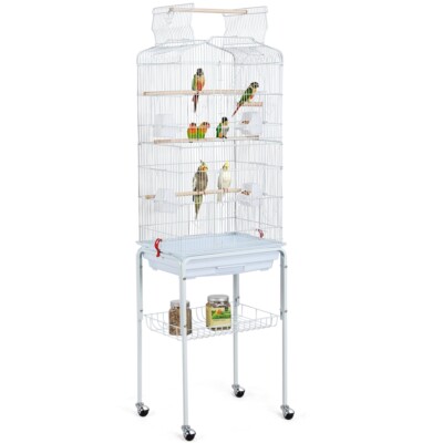 64'' Play Open Top Small Parrot Parakeet Bird Cage for Cockatiel Conure w/ Stand