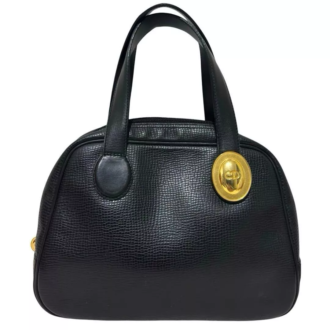 Sac à main femme Christian Dior Boston cuir noir occasion authentique livraison gratuite