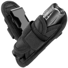 Tactical LED Flashlight Torch Holder Stretchable Holster Duty Belt Pouch Case
