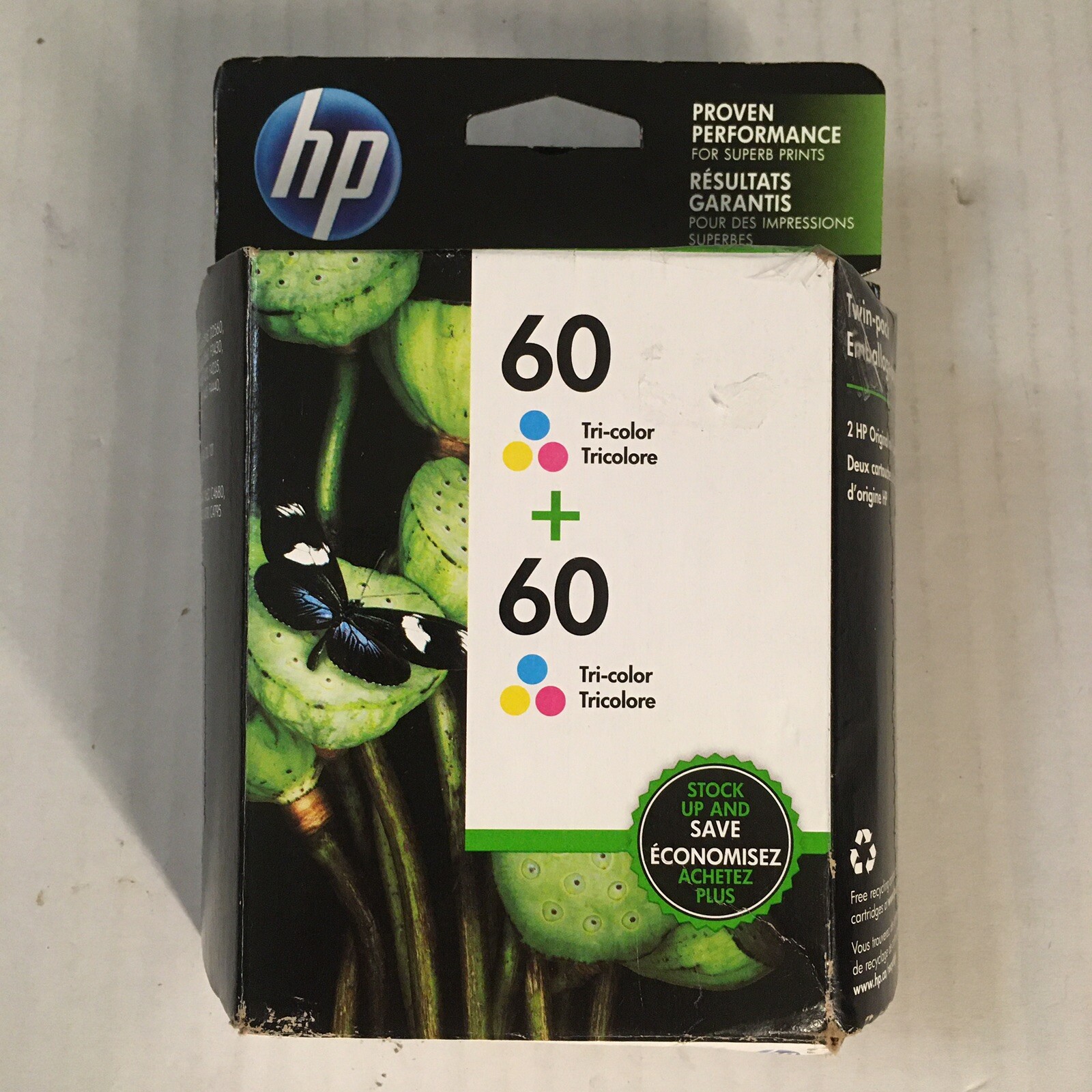 CZ072FN HP 60+60 Tricolor 2pack. Warranty Expiration 01/22 (EXPIRED