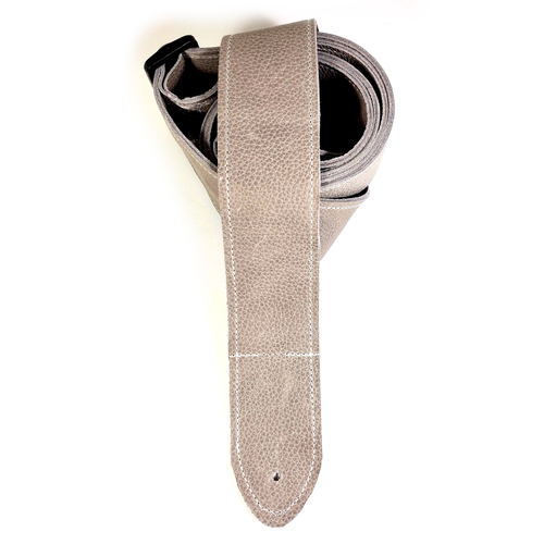 Correa de guitarra de cuero premium gris - Correa de guitarra de cuero gris claro - Imagen 5 de 9