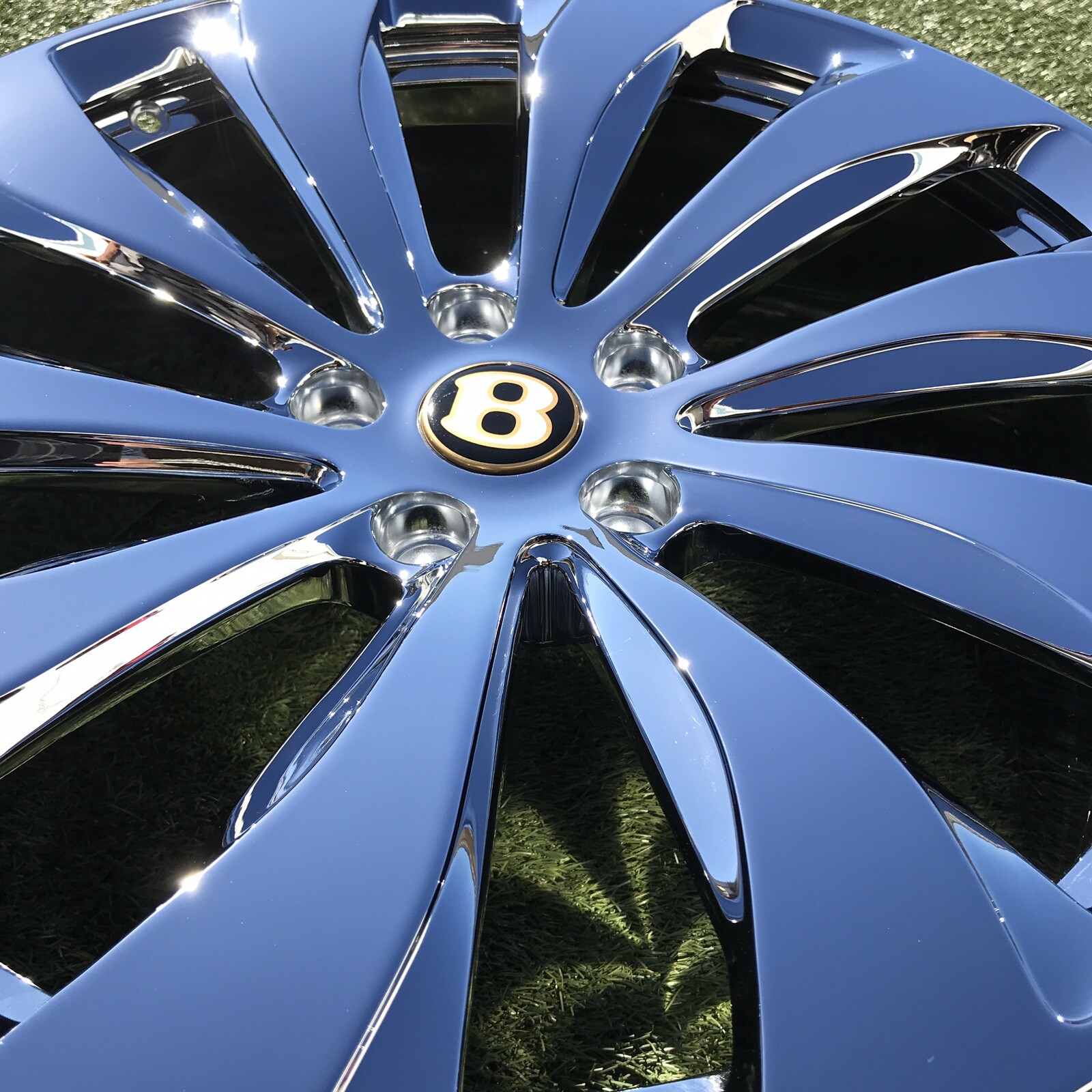 22" BENTLEY CONTINENTAL GT FLYING SPUR  RIMS WHEELS CHROME RIMS OEM GENUINE SET 