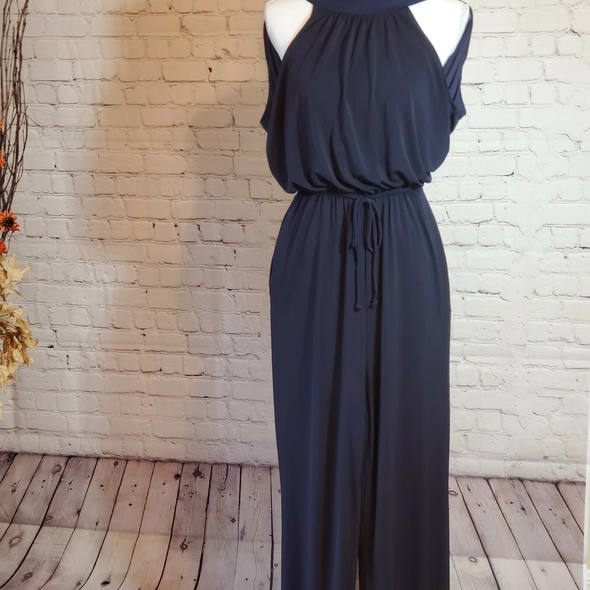Enfocus Studio Jumpsuit.Enfocus Studio Navy Blue High Neck Sleeveless  Jumpsuit, | eBay