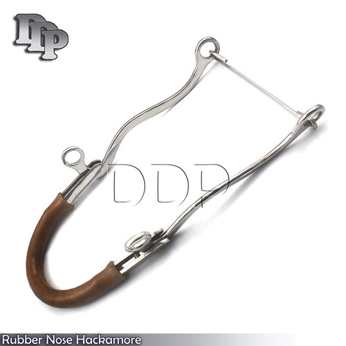 Rubber Nose Hackamore 8"- Stainless Steel, BT-001 - Picture 2 of 3