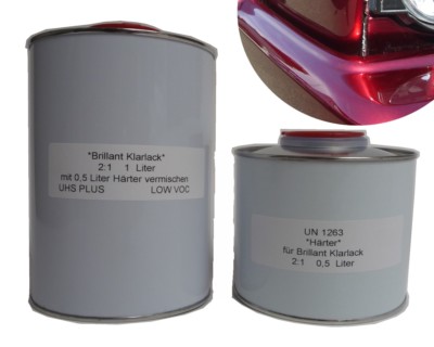1,5 Liter Set Brillant Klarlack Autolack Basislack Wasserlack Lackpoint Tuning