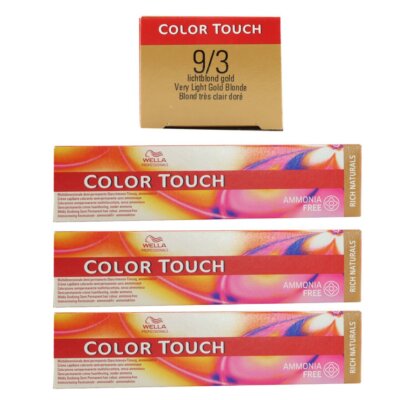 Wella Color Touch Rich Naturals 3 x 60 ml 9/3 lichtblond gold Set