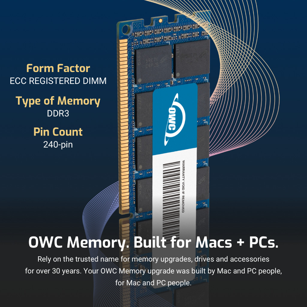 как выглядит OWC 32GB 4x8GB DDR3L 1866MHz 1Rx4 ECC Registered RDIMM 240pin Memory RAM фото