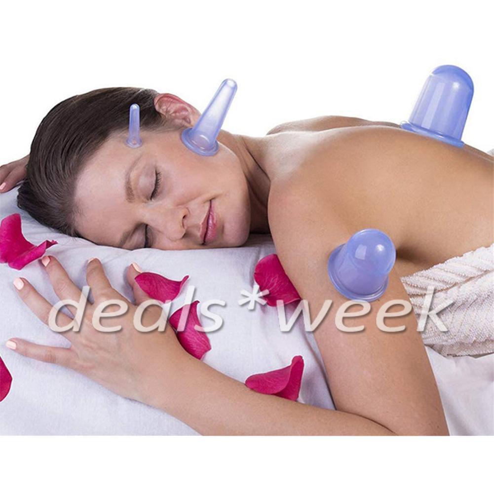 8 Stück Schröpfen Silikon Schröpfgläser Cupping Vakuum Schröpfkopf Massage Cups
