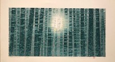 Hajime Namiki Wood Block Print Tree Scene-155B Limited to 200 Japan 29 x 49.5cm
