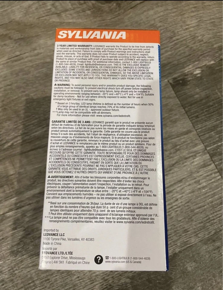 Lot of 2 Brand New Dimmable Sylvania 150w LED A21 Lightbulbs 💡INDOOR/OUTDOOR - Image 4 of 4