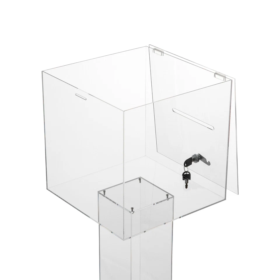 Acrylic Suggestion Box, Acrylic Donation Box, Clear Box for Donation & Ballot - Image 2 of 4
