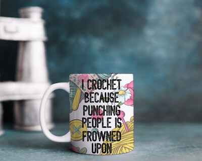 Lustige personalisierte Tasse gehäkelt Weihnachten, Geburtstagsgeschenk*