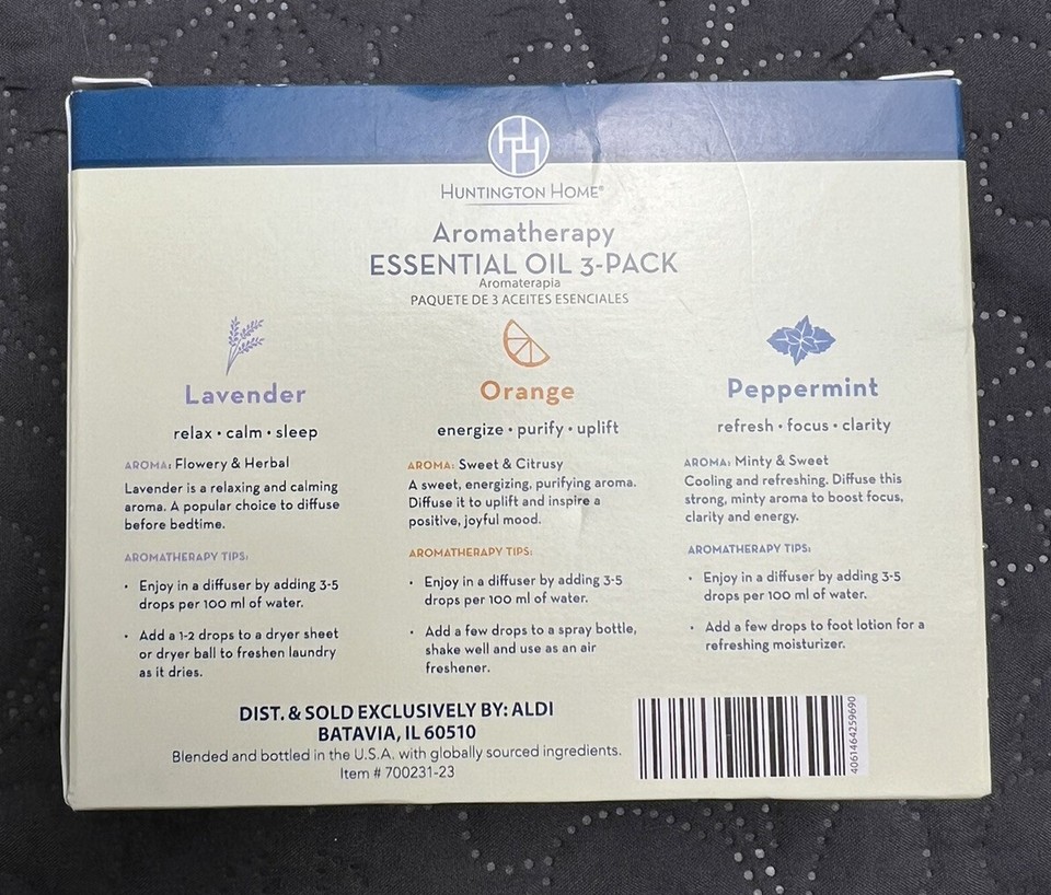 Huntington Home Essential Oil Aromatherapy 0.34 FL OZ/10 ML NEW