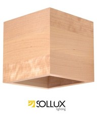Wall lamp QUAD Industrial Natural Wood Square G9 LED SOLLUX LIGHTING lights down