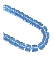25 Light Sapphire Blue Preciosa Czech Boho Glass 5x7mm Rounded Square Cube Beads