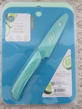 Mint Green Core Kitchen Paring Knife with Sheath & Mats 3.5 inches 4 pc set NEW
