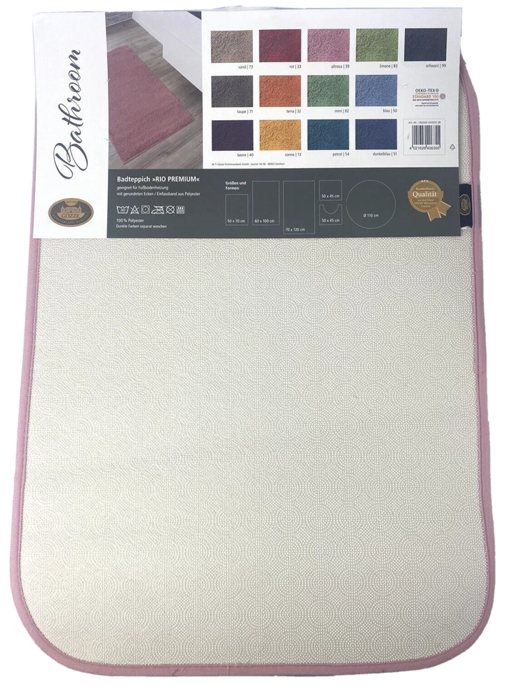2er Set GÖZZE RIO Premium Badteppich 50x70 Badvorleger Badematte Anti-Rutsch NEU - Bild 3 von 3