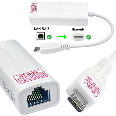 Weiß Micro USB RJ45 LAN Adapter 100Mbps für Archos 70 internet tablet Model 8700