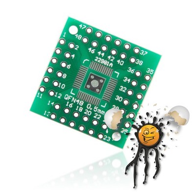 QFN48 QFN44 to DIP Adapter PCB QFP to DIP Breakout Board 0.5mm RM