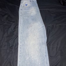 AELFRIC EDEN RHINESTONE BAGGY JEANS Size 34