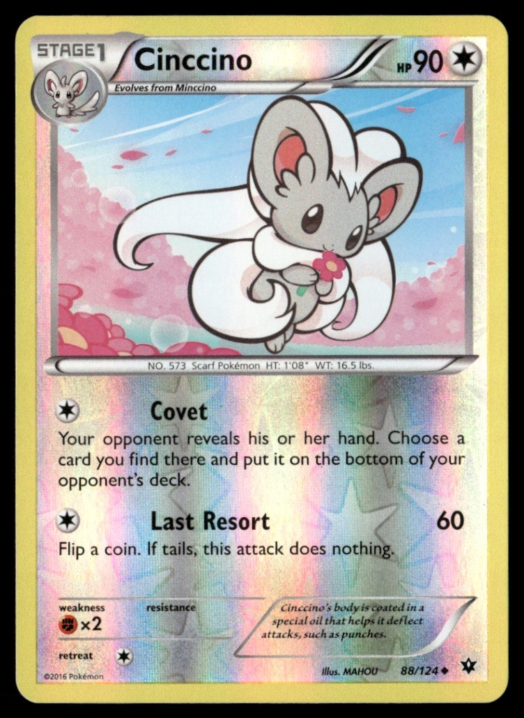 Cinccino (88) Uncommon Reverse Holo XY - Fates Collide 88/124 LP Pokémon TCG